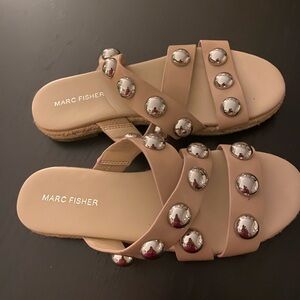 Marc Fisher Nude Studded Sandals